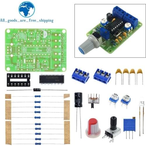 1Set ICL8038 Monolithic Function Signal Generator Module DIY Kit Sine Square Triangle Frequency Generator Capacitor Inductor