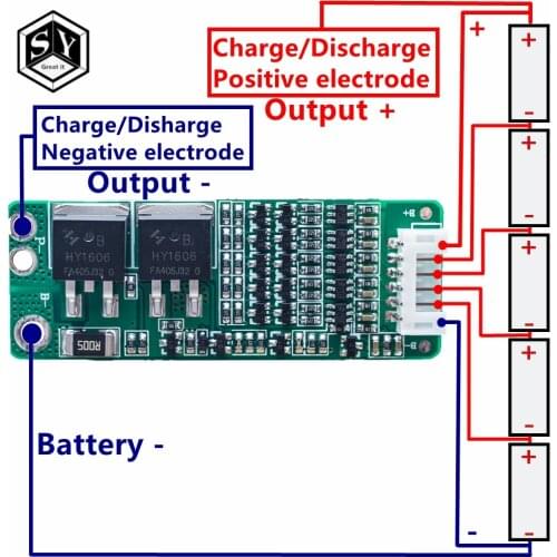 1PCS Great IT 5S 15A Li-ion Lithium Battery BMS 18650 Charger Protection Board 18V 21V Cell Protection Circuit