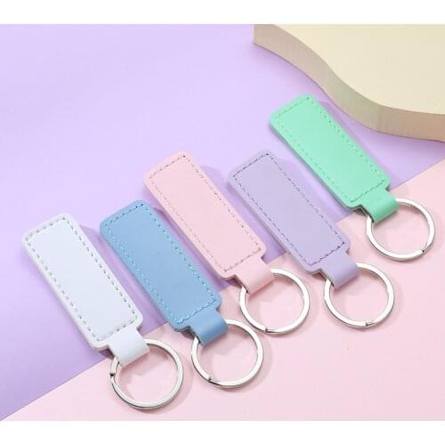 10 Colors Fashion PU Leather Keychain Business Gift Leather Key Chain Men Women Car Key Strap Waist Wallet KeyChains Keyrings