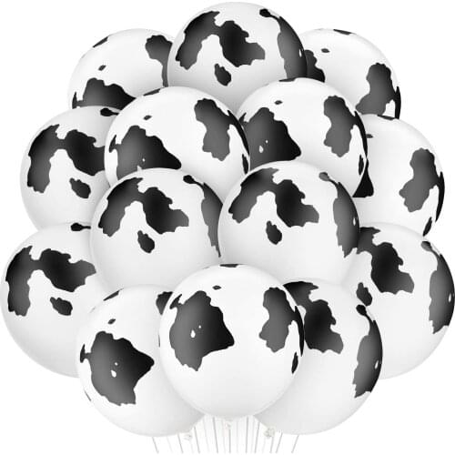 10pcs Black White Animal Cow Latex Balloons Cow Helium Balls Birthday Party Decoration Toy Farm Jungle Balloons Theme Air Globos