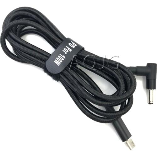 100W PD USB Type C Male Input to 90 Degree DC 4.0 x 1.35 mm Male Power Charging Cable for ASUS UX305 UX360 UX330 UX330U Q200E C2