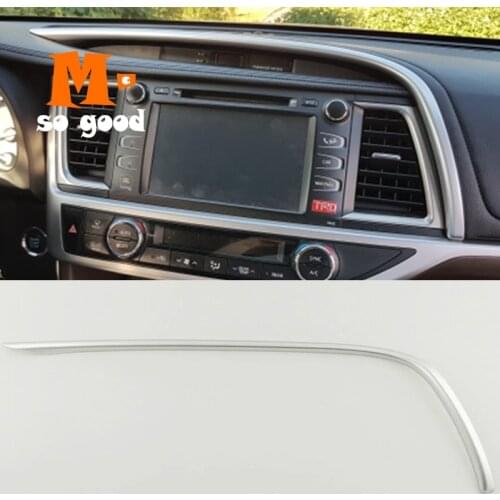 2014 15 16 17 18 2019 ABS Chrome Car Styling Navigation Air Conditioning Frame Panel Cover Trim for Toyota Highlander Kluger