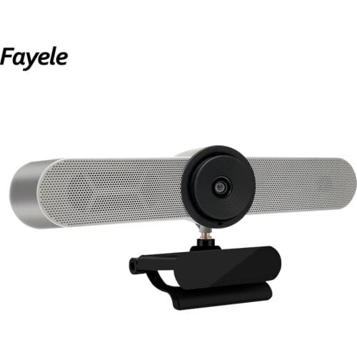 4MP HD Conference Video Camera Wide Angle USB Webcam Broadcast Multimedia WDR 360° Rotatable PTZ Camera Built-in Speaker Audio