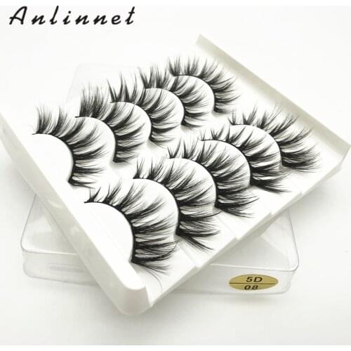 5 pairs of 5D false eyelashes natural soft eyelash makeup eyelashes thick false eyelashes eyelash extension make up eyelash tool