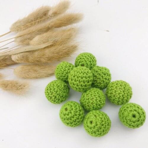 5Pcs Baby Teether Crochet Beads 20mm Wooden Teether Infant Car Hanging Baby Stroller Accessories Pacifier Clip Timber Best Gift