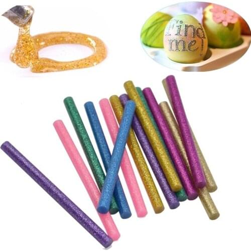 5pcs Colored Glitter Powder Hot Melt Glue Sticks 7X100mm Professional Electric Glue Gun Adhesive Christmas Crafts DIY Phone Case