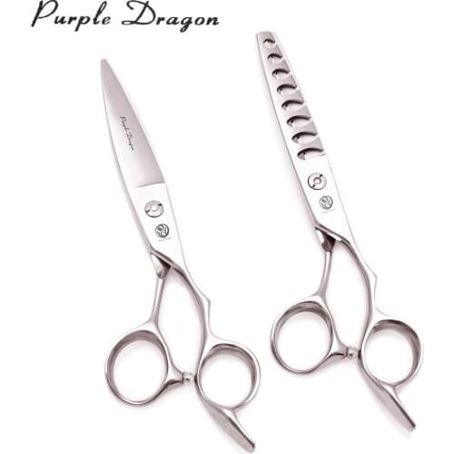 Professional Hairdressing Scissors 6" Japan 440C Purple Dragon Cutting Shears Thinning Scissors Hair Scissors Barber Shop Z9022