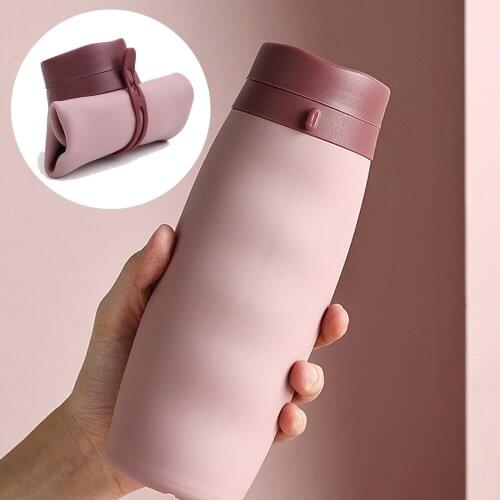 600ml Simple Foldable Creative Collapsible Silicone Drink Sport Water Bottle Camping Travel Bicycle Bottle For Camping JU0149