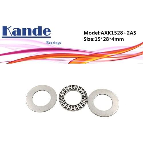 AXK1528 + 2AS 1PC Thrust Needle Roller Bearing With Two AS1528 Washers 15*28*4 mm Plane Thrust Needle Roller Bearing