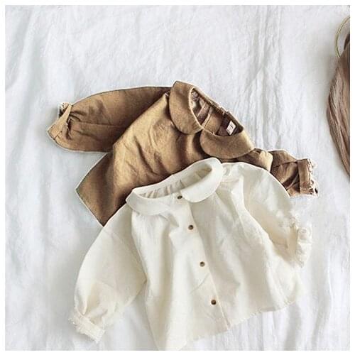 2020 Ins Fashion Autumn New Kids Girls Clothes Girls Blouse Cotton Kids Basic Shirts Girls Tops