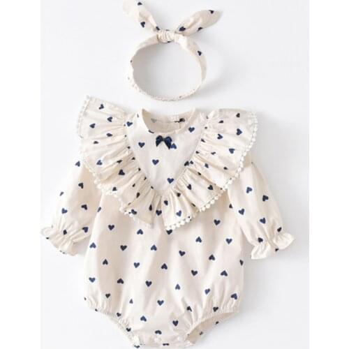 Infant Baby Romper for Girl Fashion Print Long Sleeve Jumpsuits 2021 Autumn New 100% Cotton Kids Clothes Girls 0-2 Years