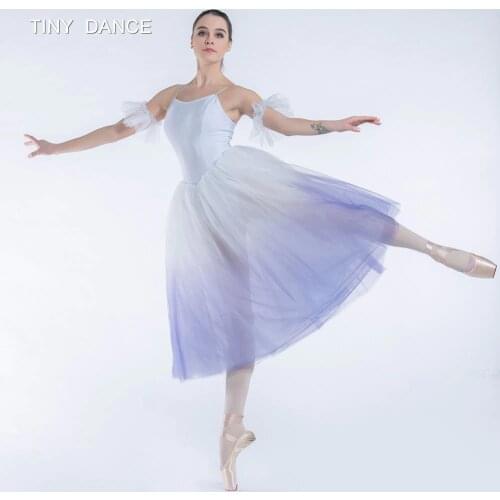 Ombre Purple Long Ballet Dance Tutu for Girls Ballet Dancing Performance Costumes Romantic Tutus Adult Ballerina Dresses 19335