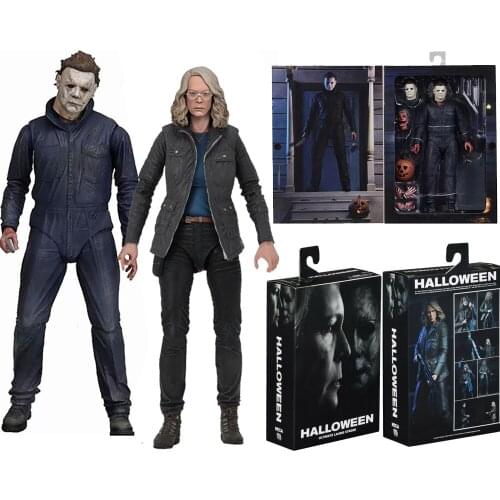 NECA Halloween Ultimate Laurie Strode Pumpkin Michael Myers PVC Action Figure Collectible Model Toys for Halloween Gift