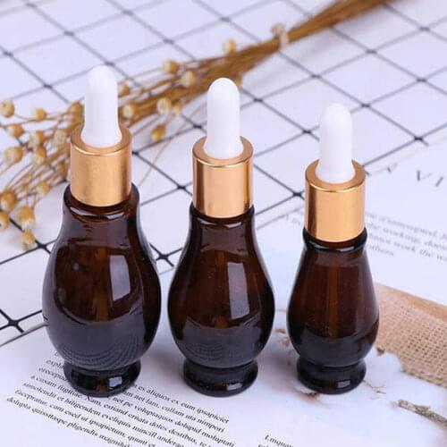 10/20/30ml Amber Glass Dropper Bottle essential Oil Perfume Bottles Empty Container Travel Refillable Bottle Transparent Brown