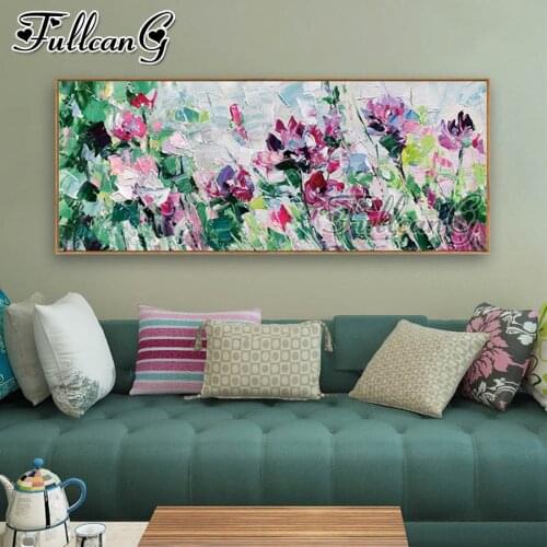 FULLCANG Abstract Knife Flowers large mosaic painting diy full square round drill 5d diamond embroidery kits wall decor FC3568
