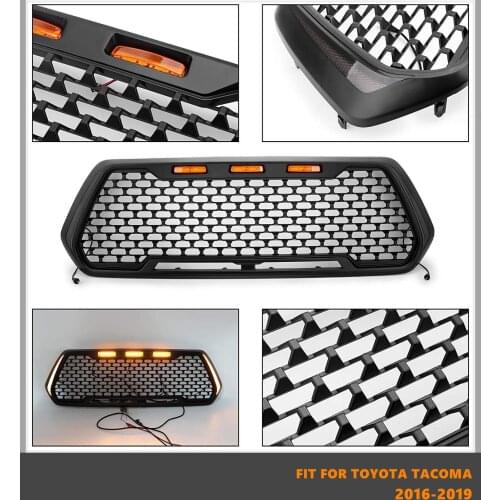 Good Quality ABS Front Middle Grill Racing Grills With LED Lights Fit For Toyota Tacoma 2016-2019