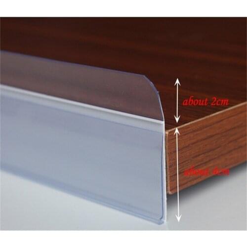 Shelf adhesive banner cover price card label holder strip pvc extrusion plastic clip rail POP price tag holder