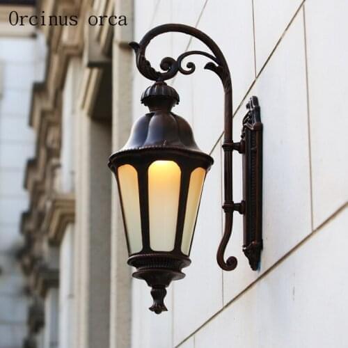 European style creative antique outdoor wall lamp courtyard living room balcony corridor modern simple LED waterproof wall lamp