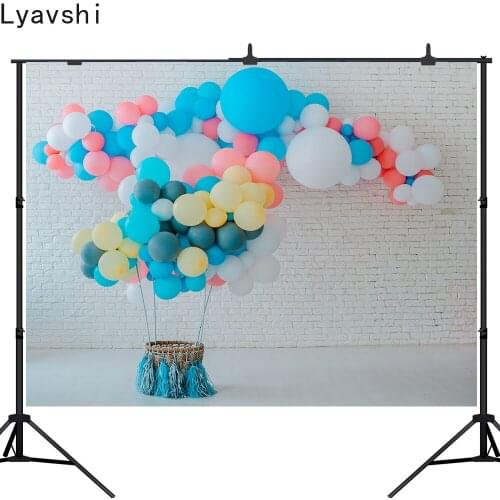 Lyavshi Baby shower Birthday party Balloons Brick Wall Photo Backgrounds Customized Photographic Backdrops For Photo Studio