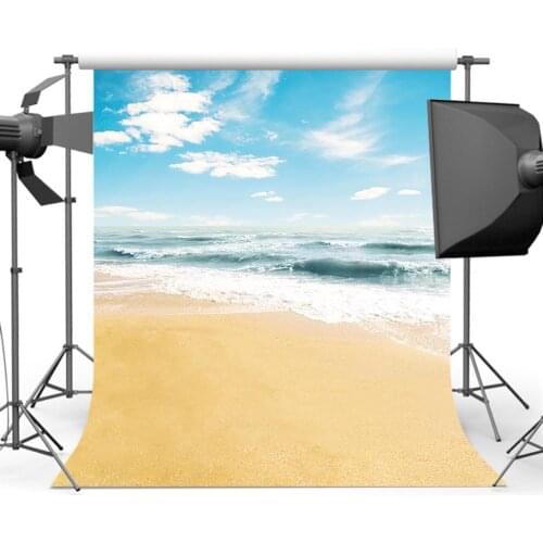 MOCSICKASandy Beach Background Sea Wave Blue Sky Photography Backdrop Summer Holiday Photo Studio S-3105