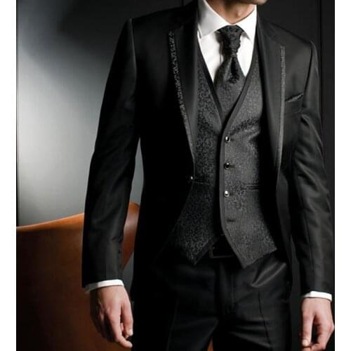 Latest coat pant designs Men Suits Groom Tuxedos Wedding Suit Evening Party 2019 Jacket Pants Vest Male Blazer costume homme