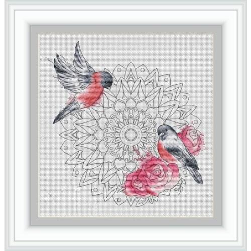 Top Quality Beautiful Lovely Counted Cross Stitch Kit Rose Brids red pink roses sunflowers