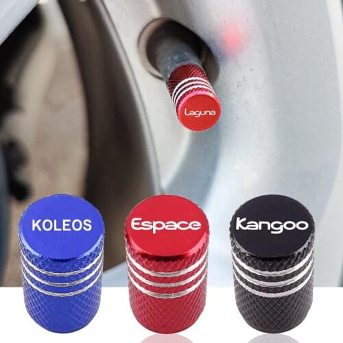 Aluminum Tire Valve Cap Car Emblem Dust Cover For Renault Alaskan Captur City K-ZE Clio Espace EZ-GO Fluence Kadjar Kangoo Kiger