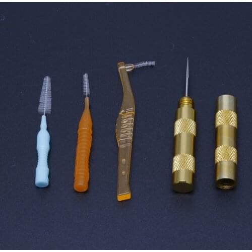 New 4Pcs Cleaning Airbrush Nozzle Spray Gun Repair Needle&Brush Kit Tool Set H02