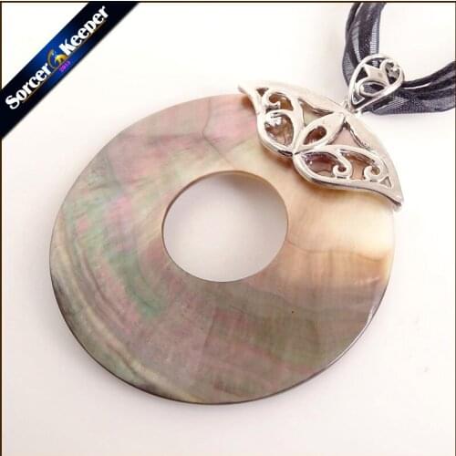 Vintage Natural Mother of Pearl Shell Pendant Antique Silver Plated Abalone Shell Pendants Charms Jewelry Making A002