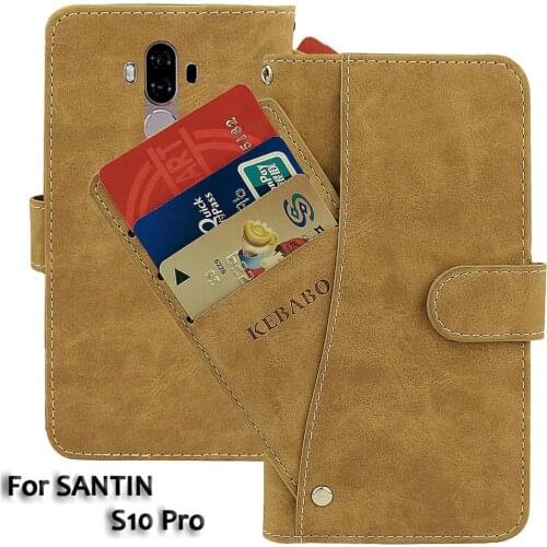 Vintage Leather Wallet SANTIN S10 Pro Case 6" Flip Luxury Card Slots Cover Magnet Phone Protective Cases Bags