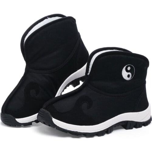 Top quality winter warm taoist boots taoism sneaker wushu martial arts kung fu tai chi shoes black