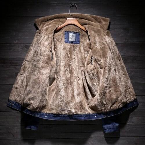 Winter Warm Mens Fur Lining Denim Jacket Casual Cowboy Outwear Coat Slim Fit Jeans Jacket Streetwear Plus Size 5XL Male Jackets