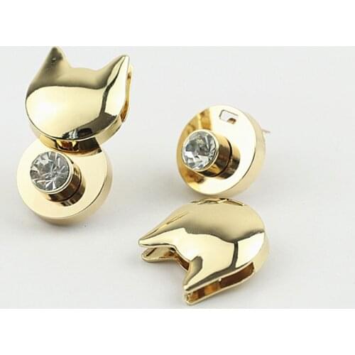 1pcs Metal Cat Shape Turn Lock Fashion Cute Lock Clasp Leather Craft Women Bag Handbag Shoulder Bag Purse DIY Hardware