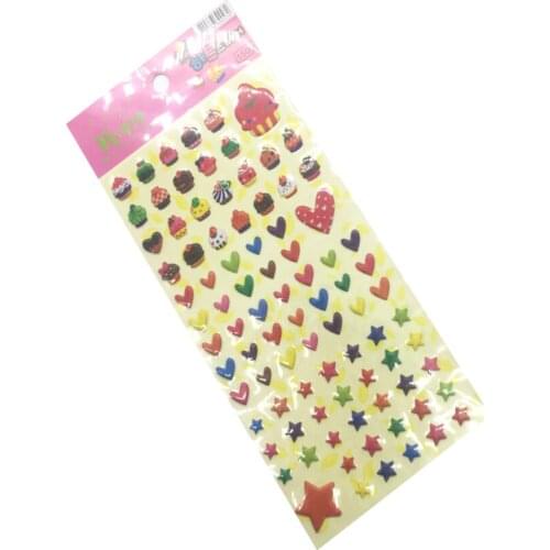 1pack/lot Sweet Fresh 3D Heart Star Cake Label Stickers DIY Diary Decoration Scrapbooking Sticker Photo Deco Childrens Sticker