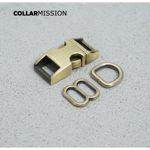 10mm copper(metal buckle+adjust buckle+D ring/set)for backpack DIY dog cat collar webbing sewing accessory premium quality