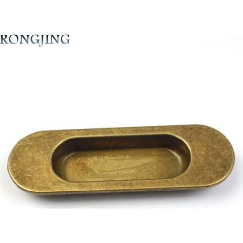 2X Antique Kitchen Cabinet Drawer Knobs Vintage Cupboard Closet Dresser Drawer Handles Wine Box Puls Embedded Dark Handle