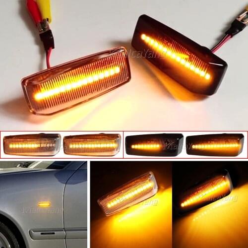 2Piece Dynamic LED Side Marker Light Turn Signal Repeater Lamps For Mercedes Benz C E S SL CLASS W201 190 W202 W124 W140 R129