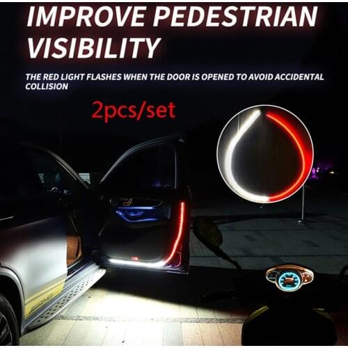 2X Anti-collision Car Door Strip Opened Warning Lamp Flashing Signal LED Light