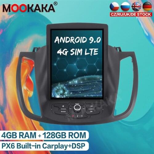 PX6 Android 9.0 128GB Tesla Style Car Multimedia Player GPS Navigation For Ford KUGA 2013-2019 Audio Head Unit Auto Radio Stereo