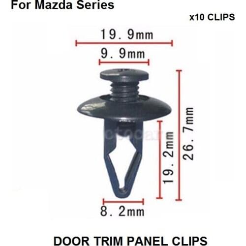 Car Styling x10pcs Nylon Fastener Rivet Push-Type Retainer Clip Fender For Mazda Engine hood plate buckle New