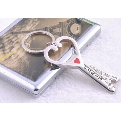 FREE SHIPPING BY DHL 200pcs/lot 2015 New Zinc Alloy Paris Tower Heart Bottle Opener Keychains Novelty Keyrings for Promotion
