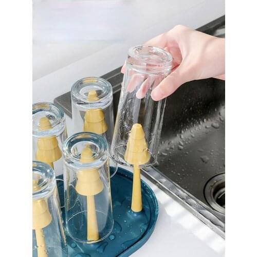 Cup holder creative baby bottle drying rack drying rack drain holder water cup holder with cup brush storage shelf
