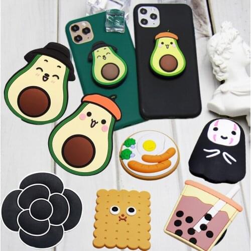 3D cartoon fold finger grip ring mobile phone holder for iphone samsung xiaomi redmi cute silicone holder stand bracket currency
