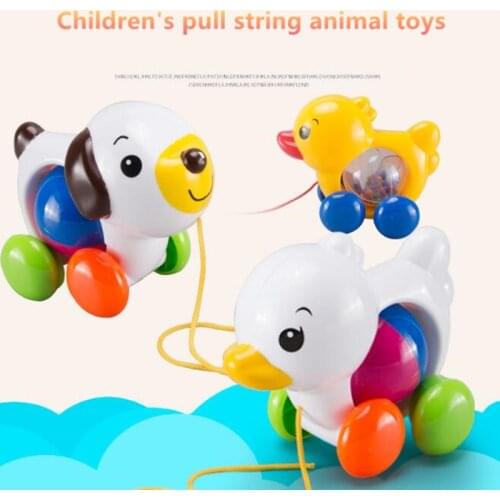Baby Toys Traditional Rattle Toy Duck Dog Plastic Toys For Children Sounds Toy Newborn Baby Learn Walk Toy Rattles