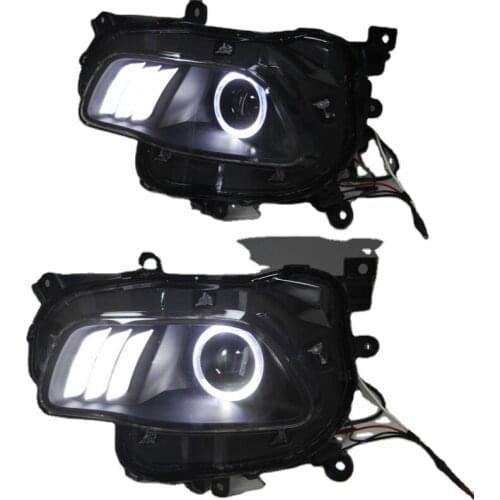 For Jeep Cherokee LED Head Light Angel Eyes 2014-2015 year with DRL function for Mustang style LF