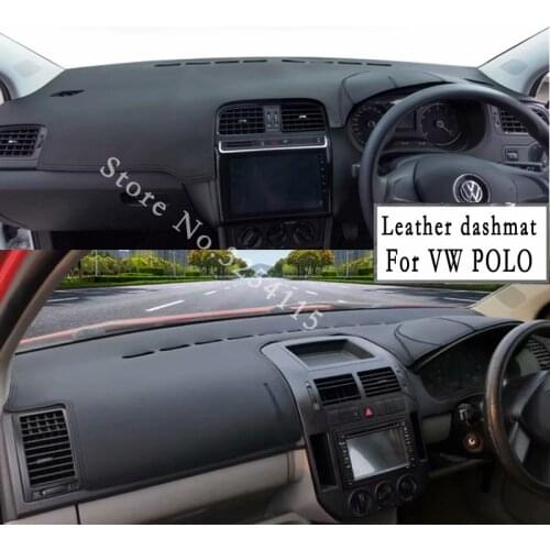 For VW Volkswagen Polo MK4 MK5 2002-2017 2009 Leather Dashmat Dashboard Cover Car Pad Dash Mat SunShade Carpet Custom RHD
