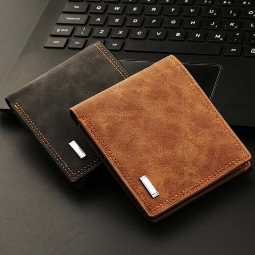 65% Dropshipping!!Mens Card Holder Retro Imitation Leather Multi-slot Short Wallet Credit Card Wallet Cash Clip