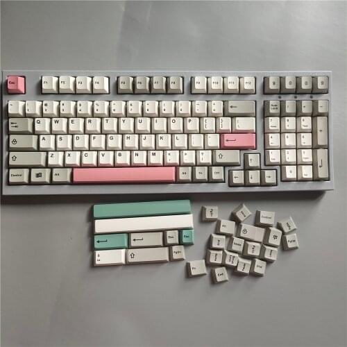 126 Key Caps Retro 9009 Cherry Profile PBT Keycaps White for MX Switch Mechanical Keyboard ANSI 61 64 84 108 Layout IKBC Filco