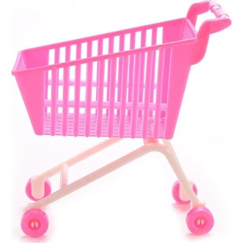 1pcs Shopping Cart for 1/6 barbies Kids Mini Cute shoes ,dress Supermarket Pretend Play Handcart Mode Storage Accessores es030
