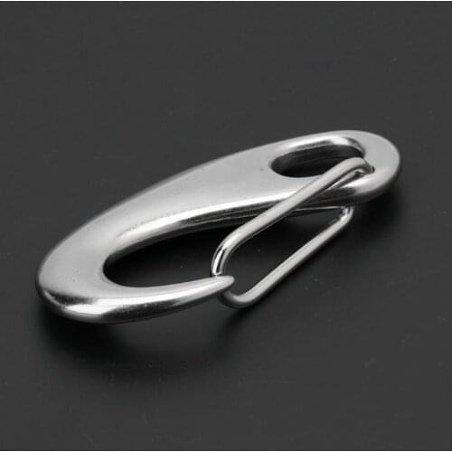 Boat Marine Stainless Steel Egg Shape Spring Snap Hook Clip Quick Link Carabiner 27RD